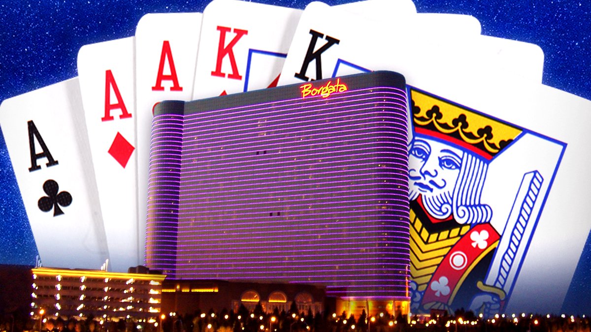 Borgata Hotel dan Kasino Dengan Latar Belakang Kartu Poker