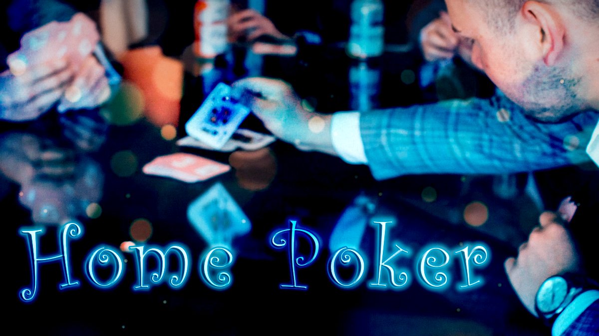 Rumah Poker Teks Dengan Latar Belakang Game Poker