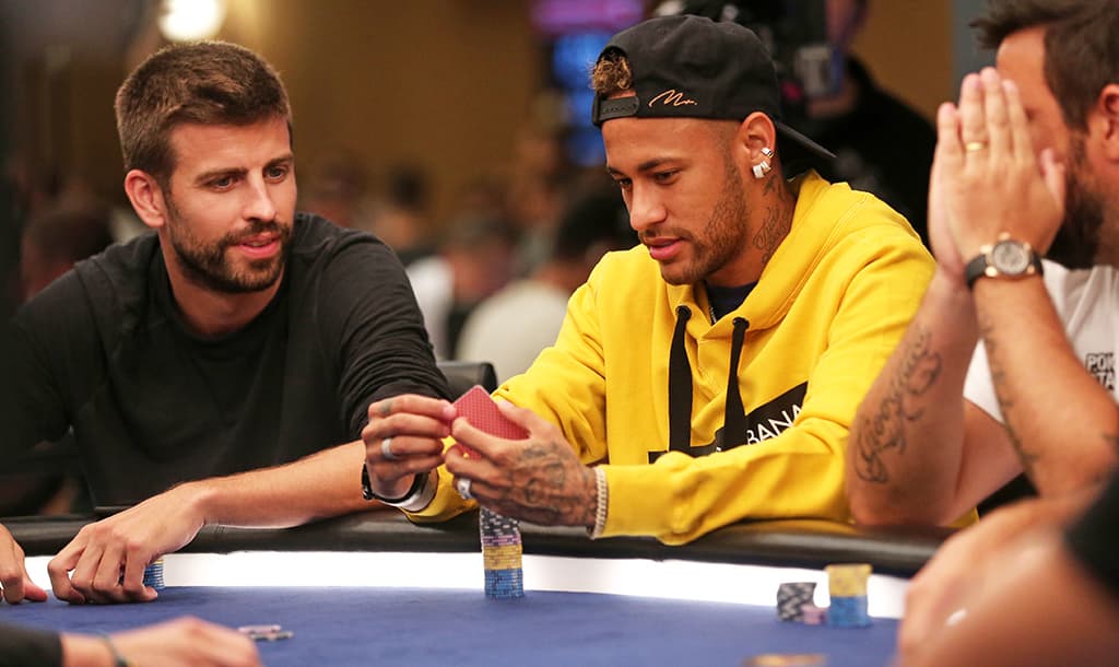 Neymar playing poker